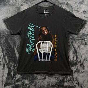 Britney Spears T-Shirt Unisex Large Black Tour 1999 Graphic Contrast Stitch